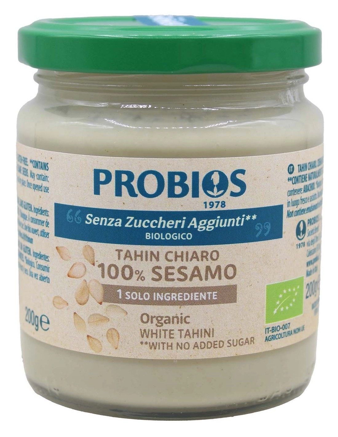 Crema Tahina chiara al sesamo senza glutine 200g - Probios