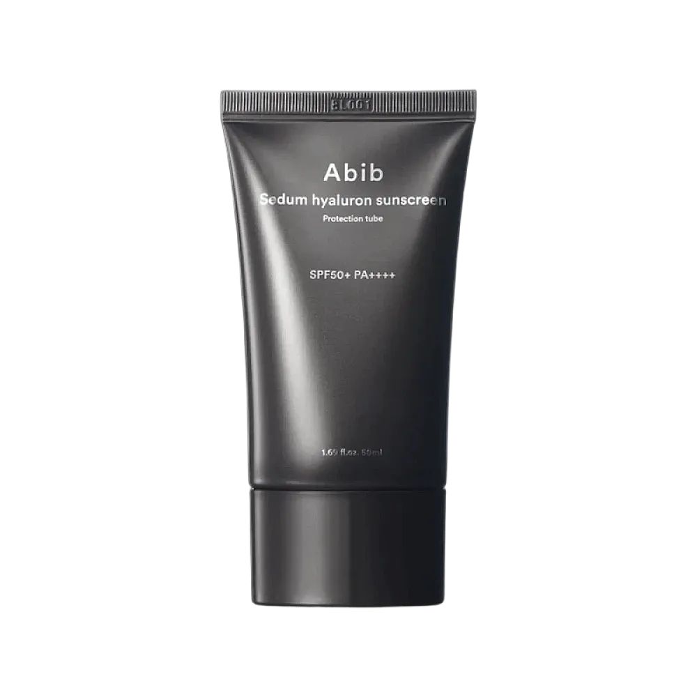 Abib Sedum Hyaluron Sonnencreme SPF50+ PA++++ in dunkler Tube.