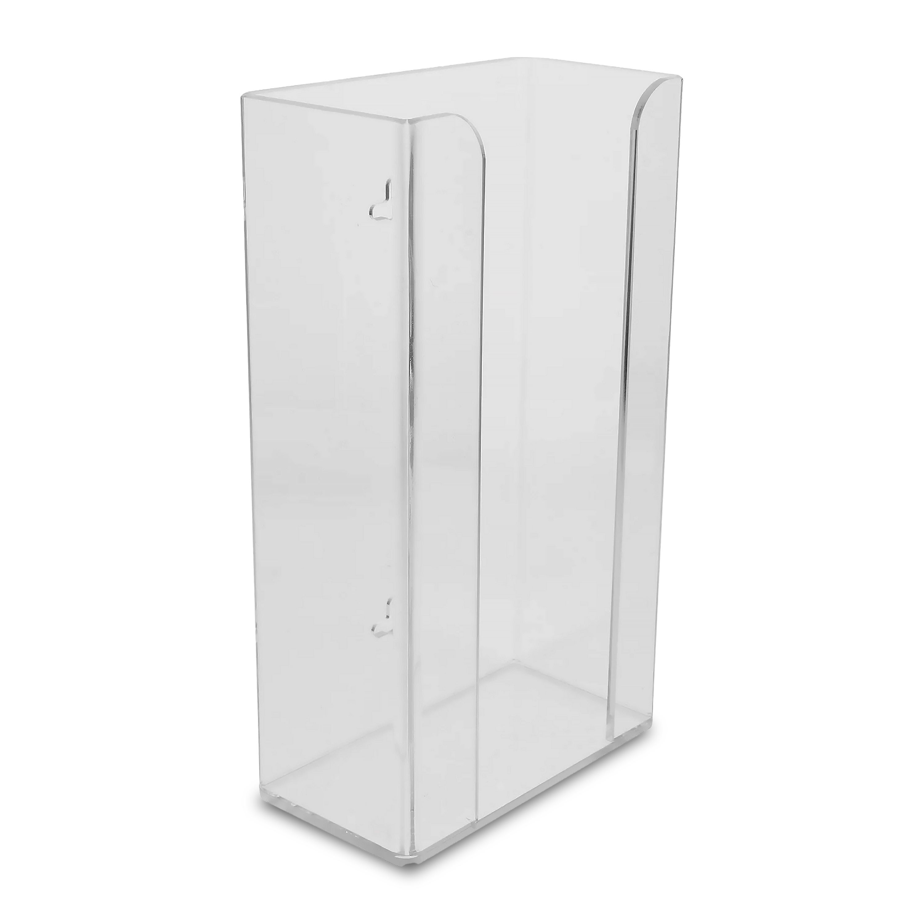 Transparente Acryl-Handschuhhalterung für 3 Boxen. Rechteckige Form mit abgerundeten Kanten. Wandmontagevorrichtung.