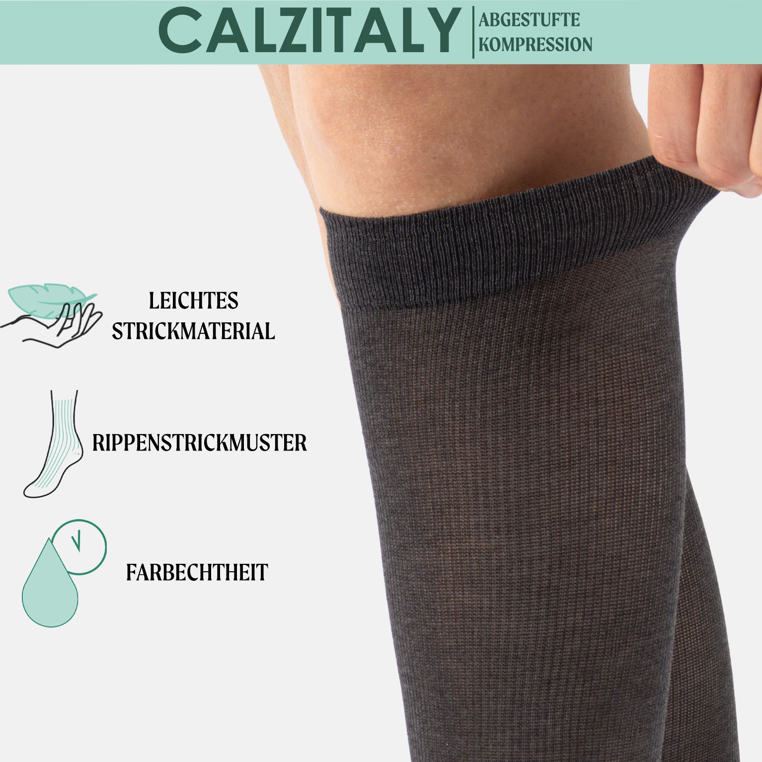 CALZITALY Kniestrumpfe aus Fil d’Écosse mit Abgestufter Kompression 14-16 mm/Hg