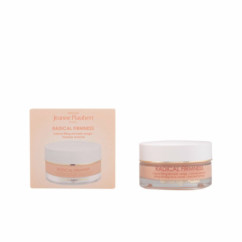 Creme Radical Firmness von Jeanne Piaubert. Dose und Verpackung. Aufschrift: Radical Firmness, Crème lifting-fermeté visage.