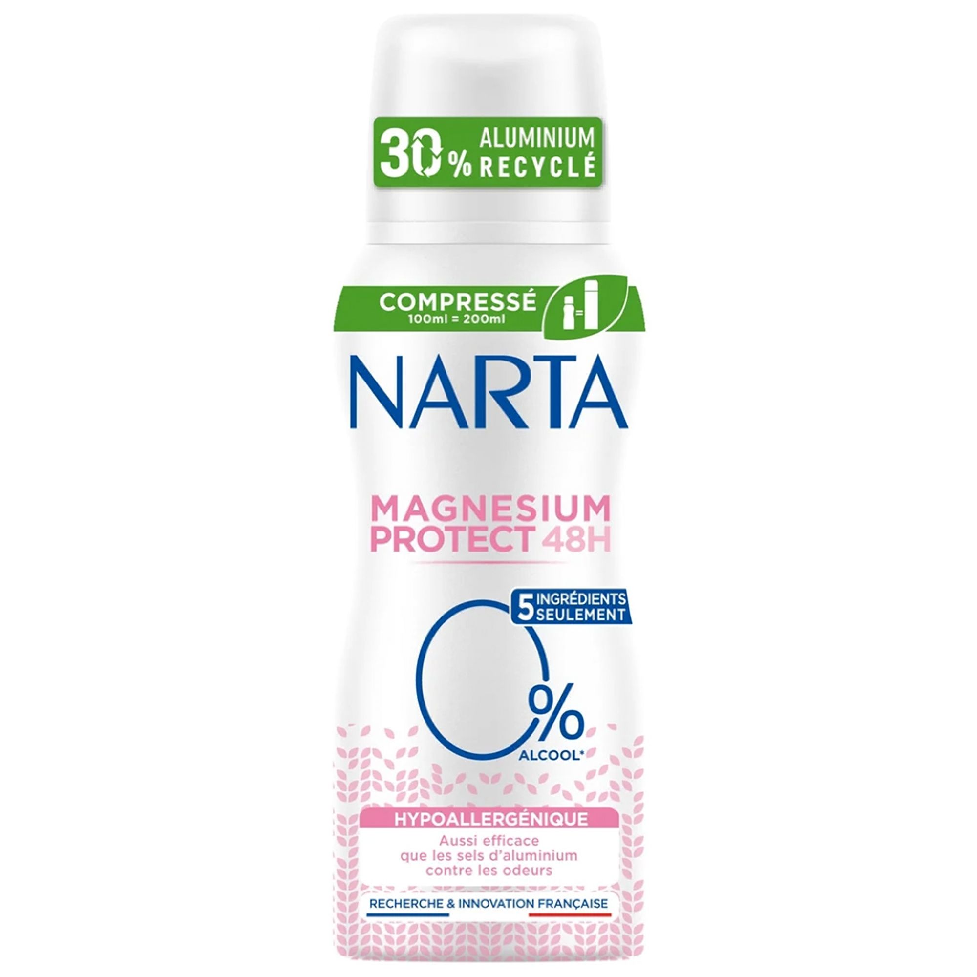 Narta Magnesium Protect Hypoallergenes 48-Stunden-Deodorant-Spray, 13,3x4,2x4,2 cm