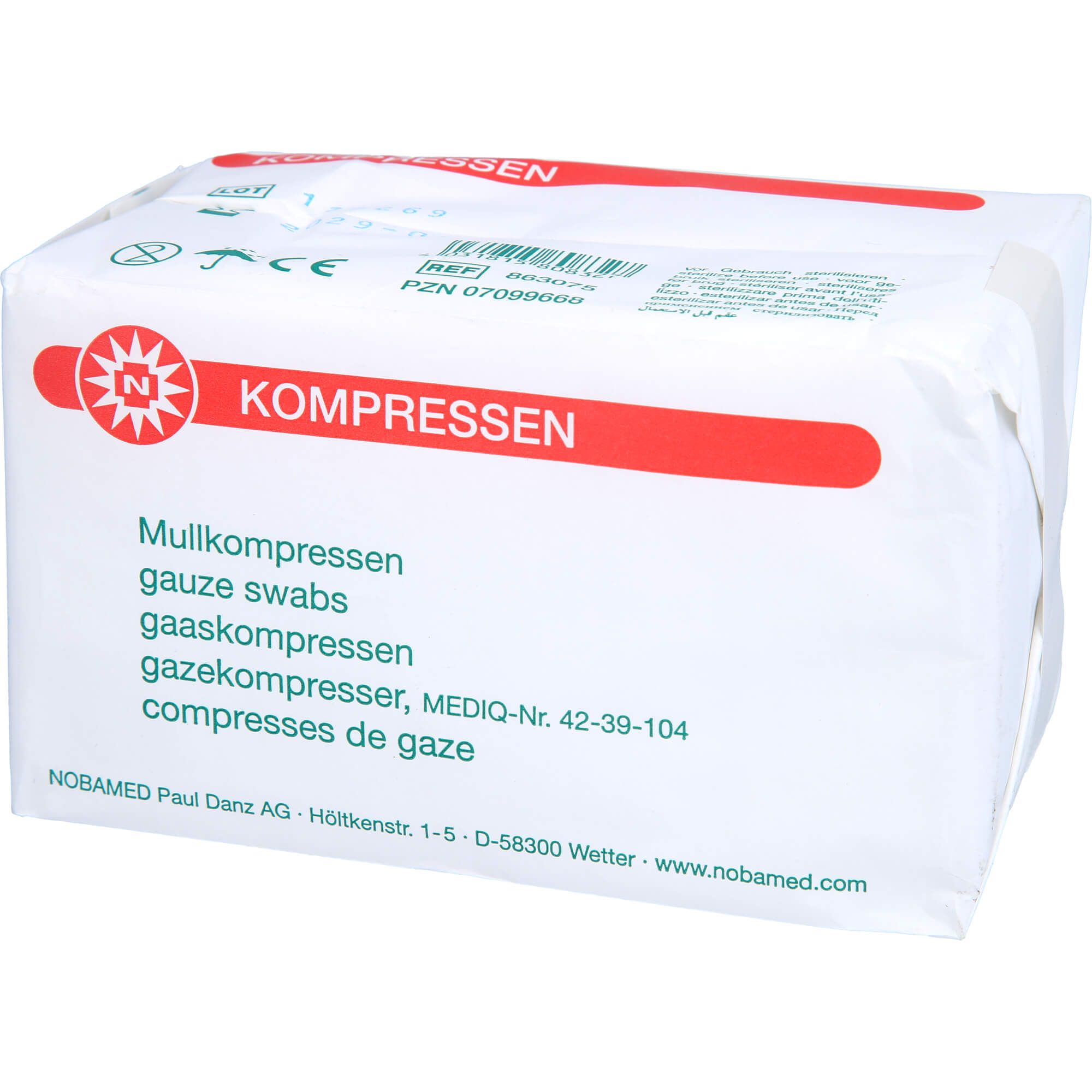 Mullkompressen unsteril 8-fach 7,5 x 7,5 cm