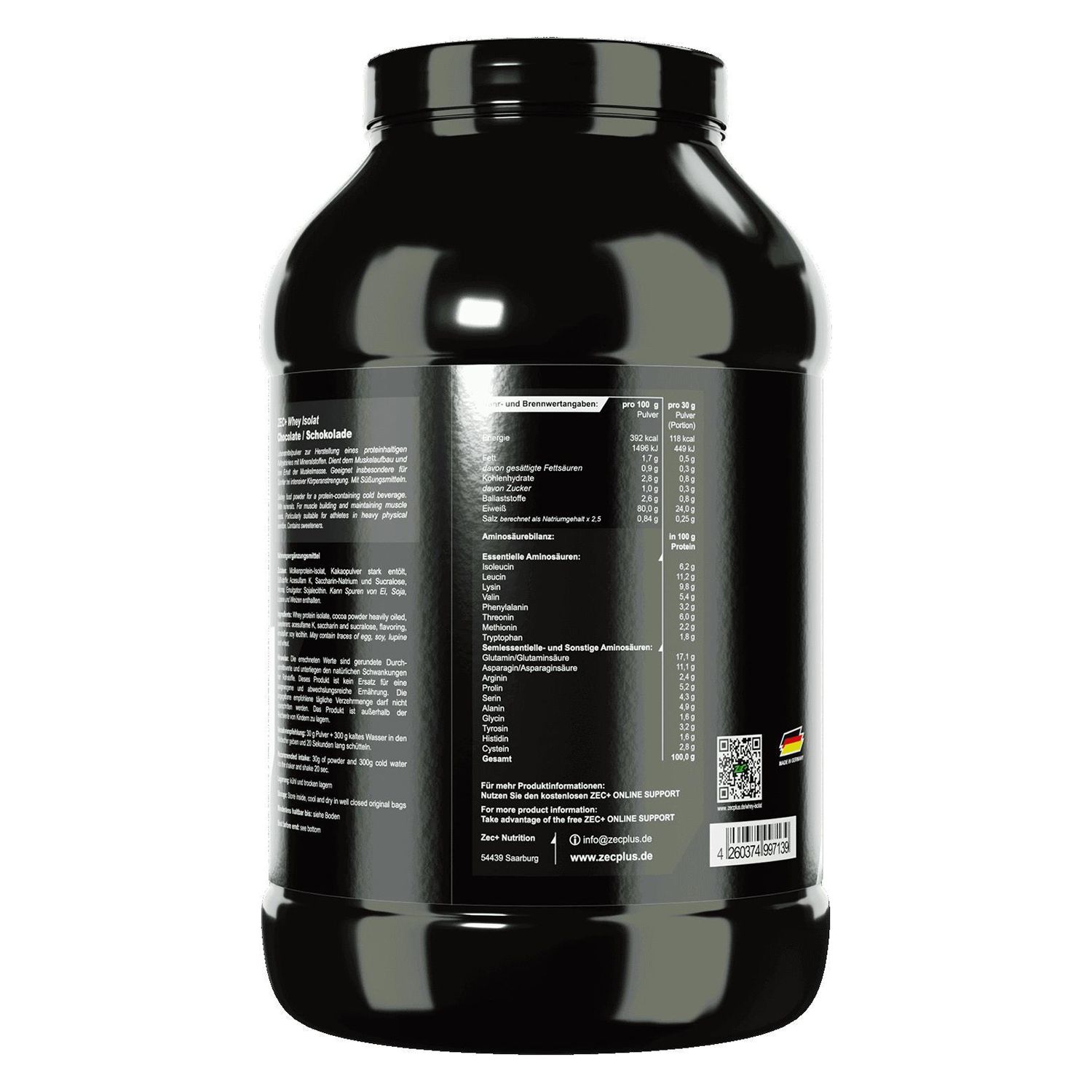 Zec+ Whey Isolat Protein/ Eiweiß Schoko 2500 g Pulver