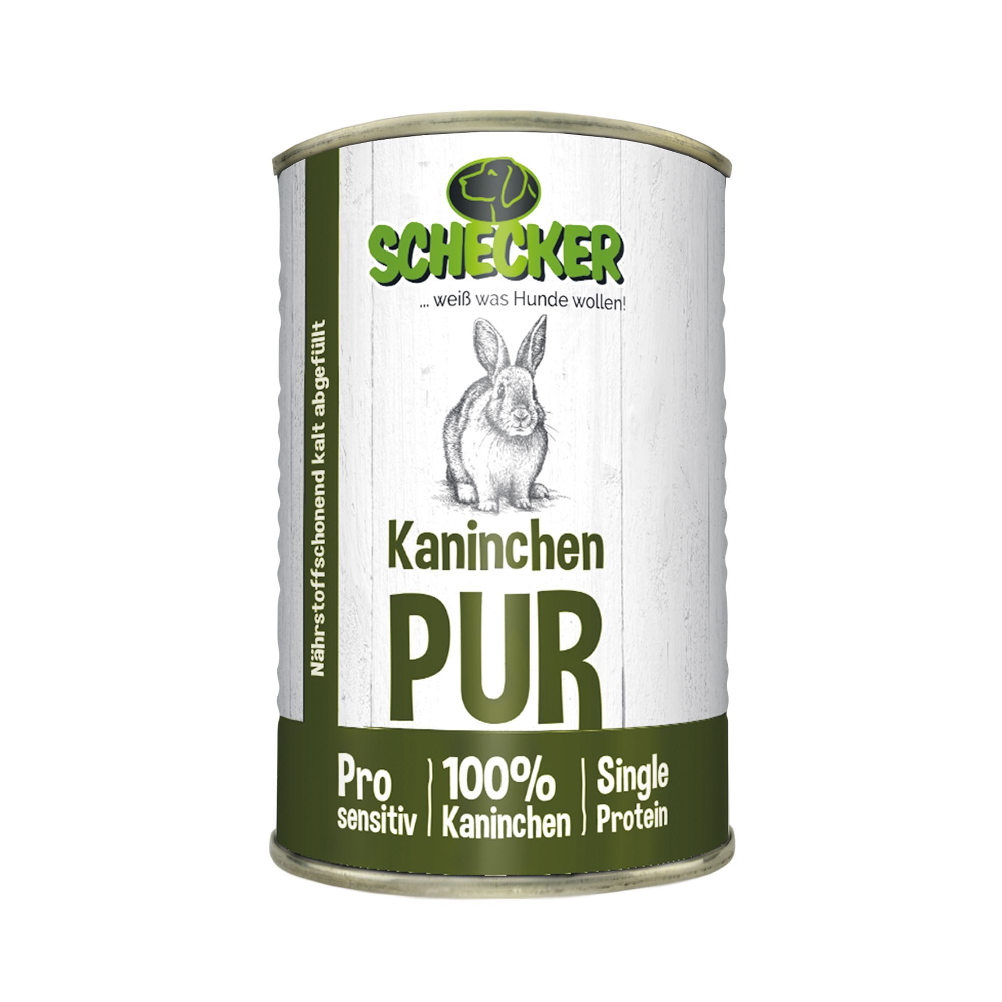 Schecker - Kaninchen PUR Nassfutter für Hunde zum Barfen geeignet 24x410 g Futter