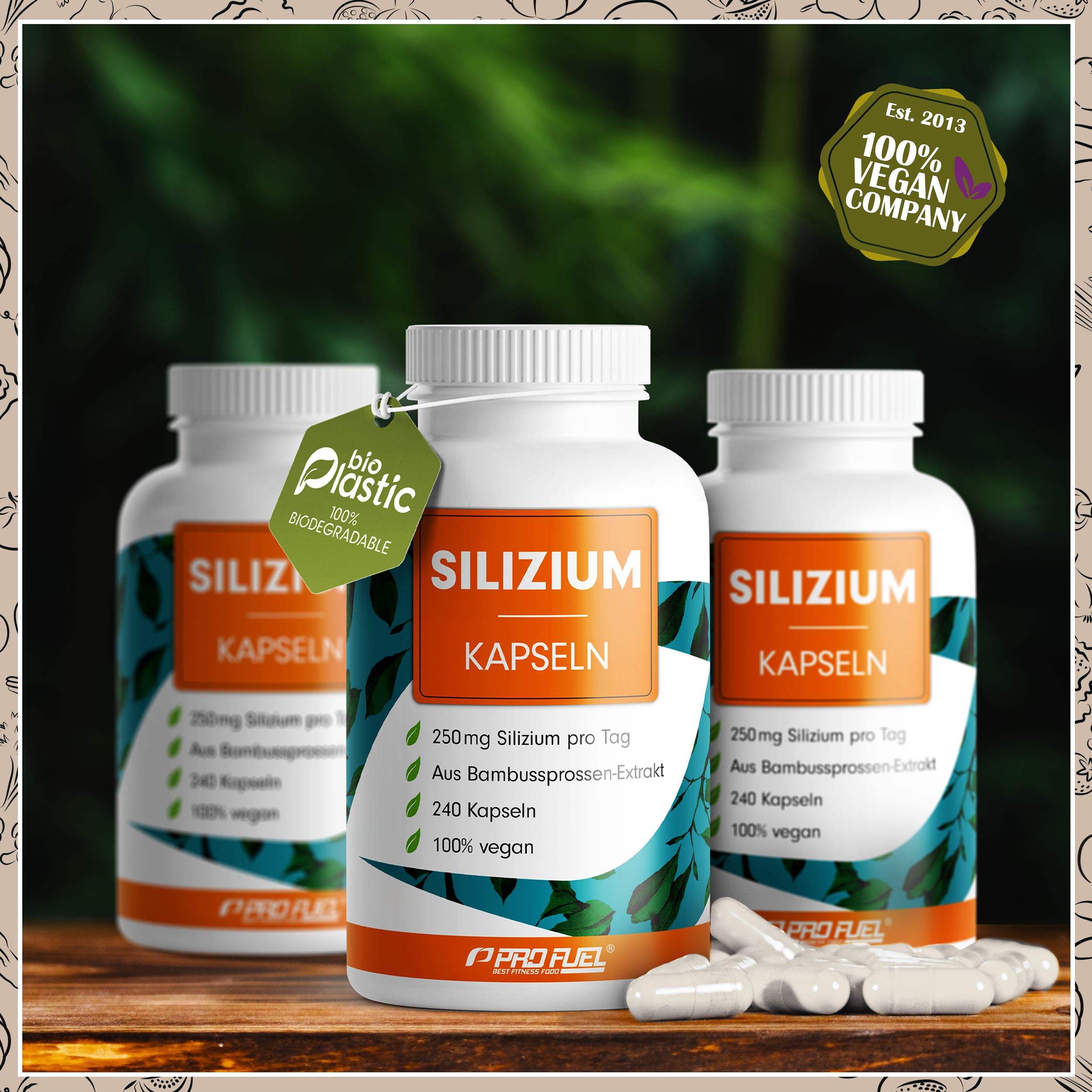 ProFuel - Silizium hochdosiert 240 Kapseln - 714 mg siliziumreiches Bambussprossen-Extrakt