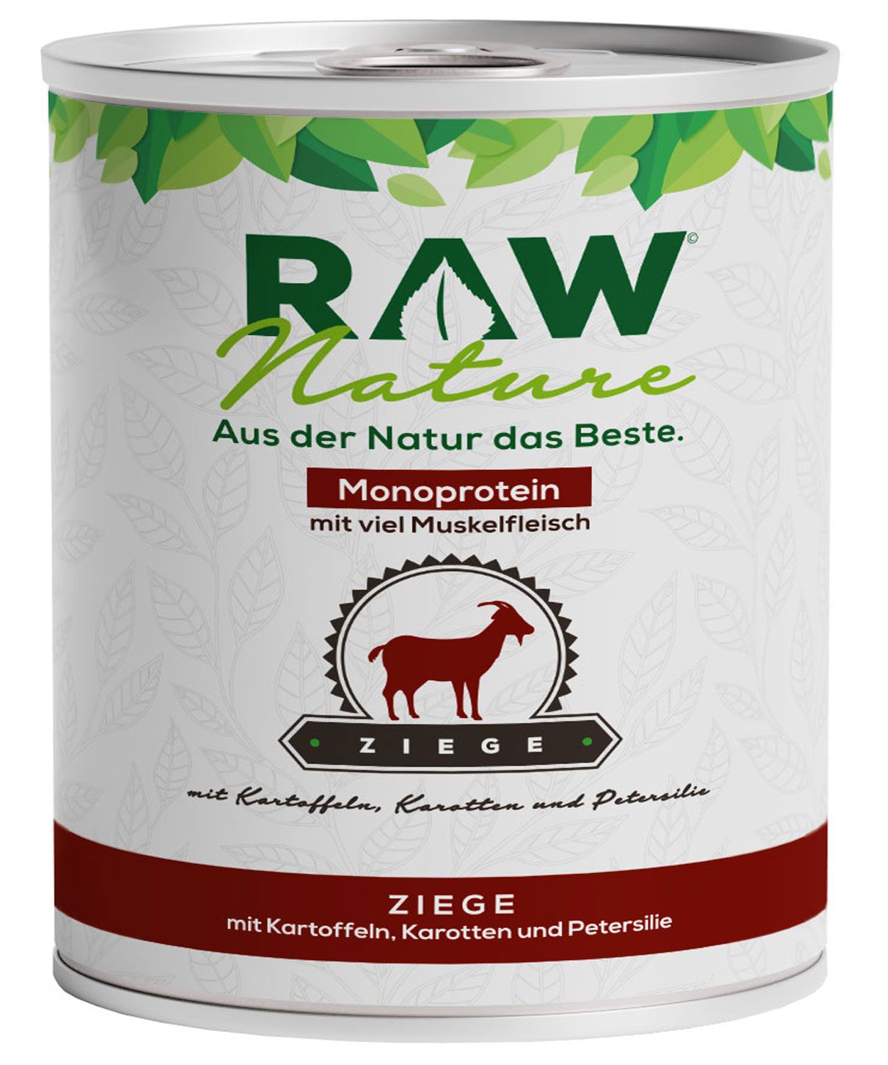 RAW Nature Nassfutter Ziege mit Kartoffeln & Möhren – Monoprotein, für sensible Hunde