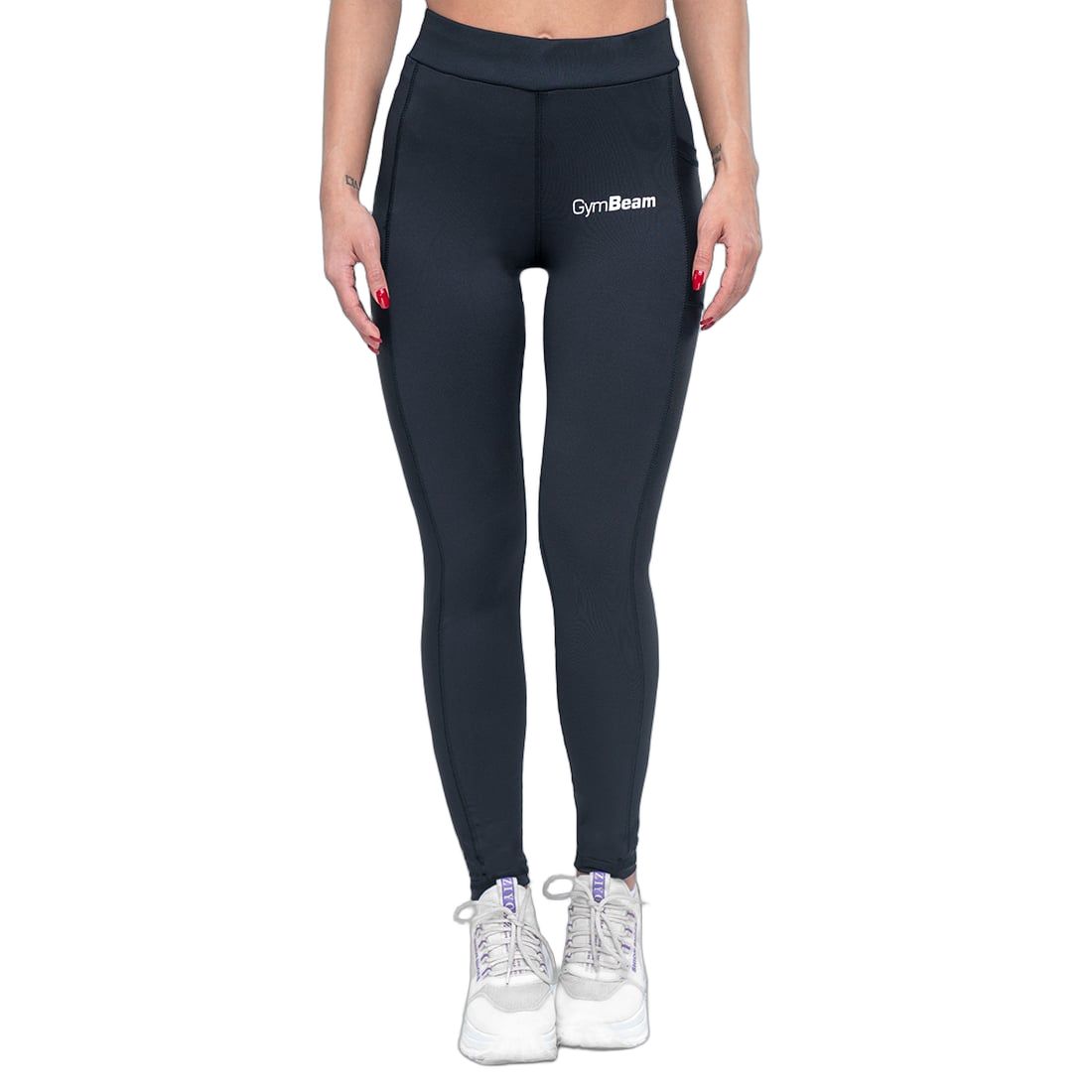 GymBeam Leggings Damen Mesh Black mit langem Bein und Taschen
