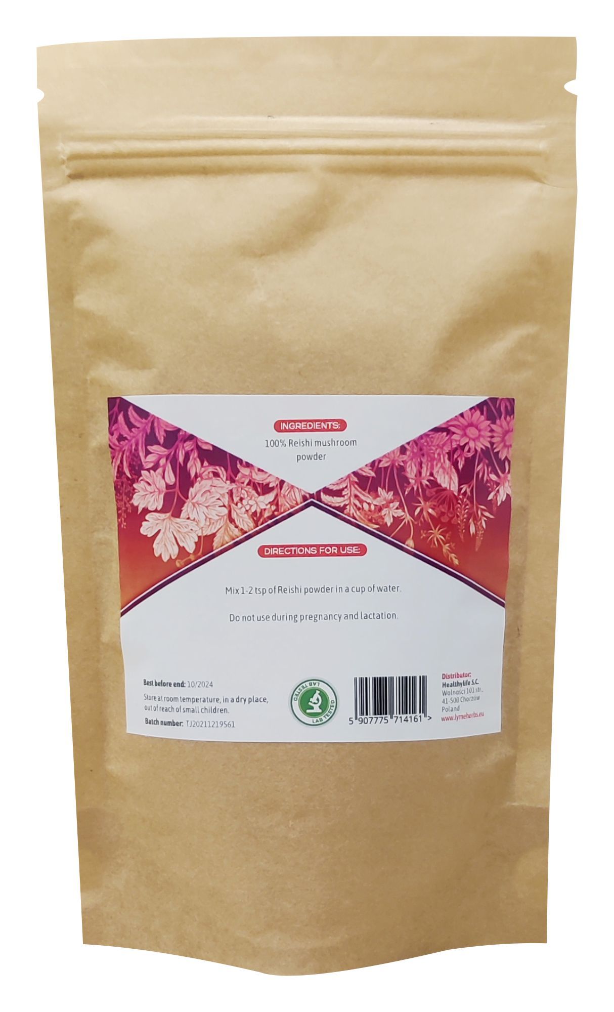 Lymeherbs Glänzende Lackporling (Red Reishi), Pulver (Ling Zhi)