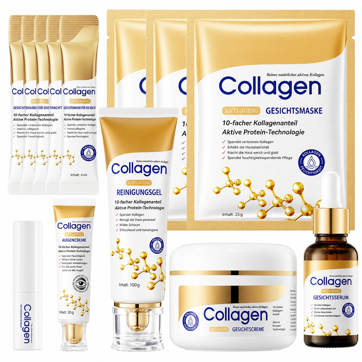 SUMMISHI Set Skincare al Collagene, Anti-Età