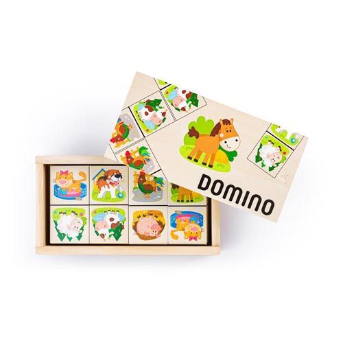 Woody Domino Animal Farm Holzspielzeug