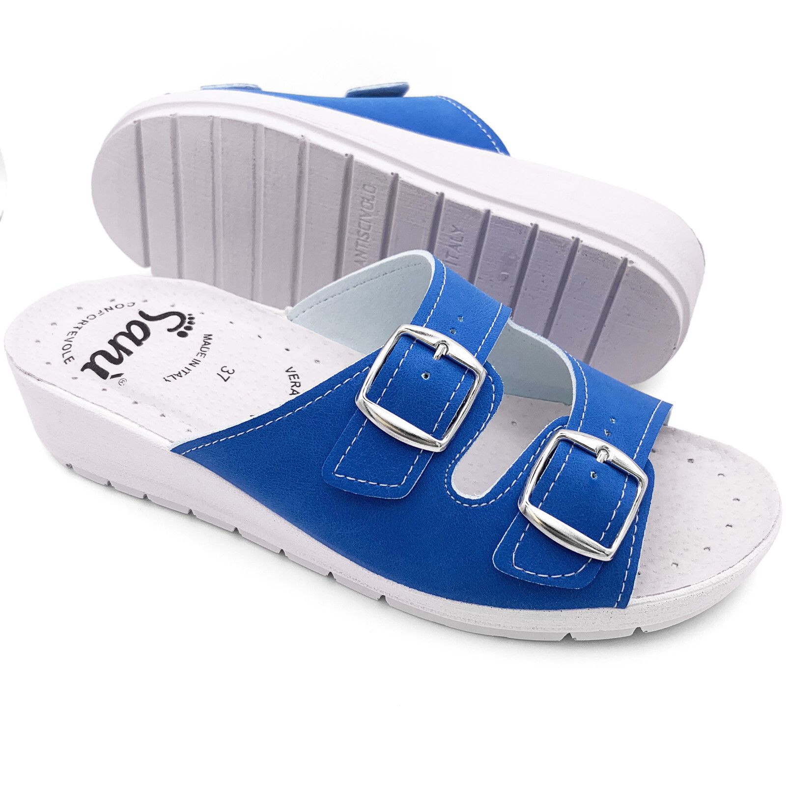 Sanì Ciabatte Donna con Doppia Fascia e Fibbia Regolabile