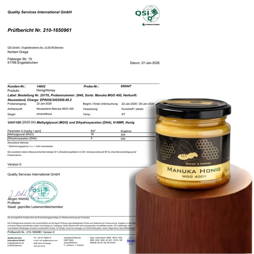 Gregas Imkerei MANUKA-HONIG MGO 400+