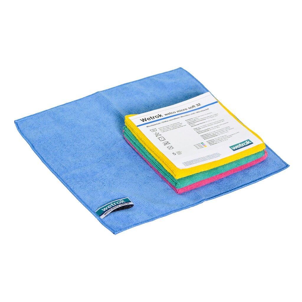 Wetrok Mikrofasertuch Putztuch Wetco Micro Soft 32x32 cm blau 5 Tücher