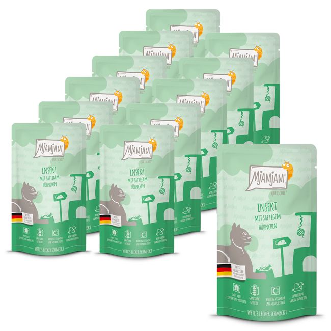 MjAMjAM - Quetschie Insekt mit saftigem Hühnchen 12x125 g Futter