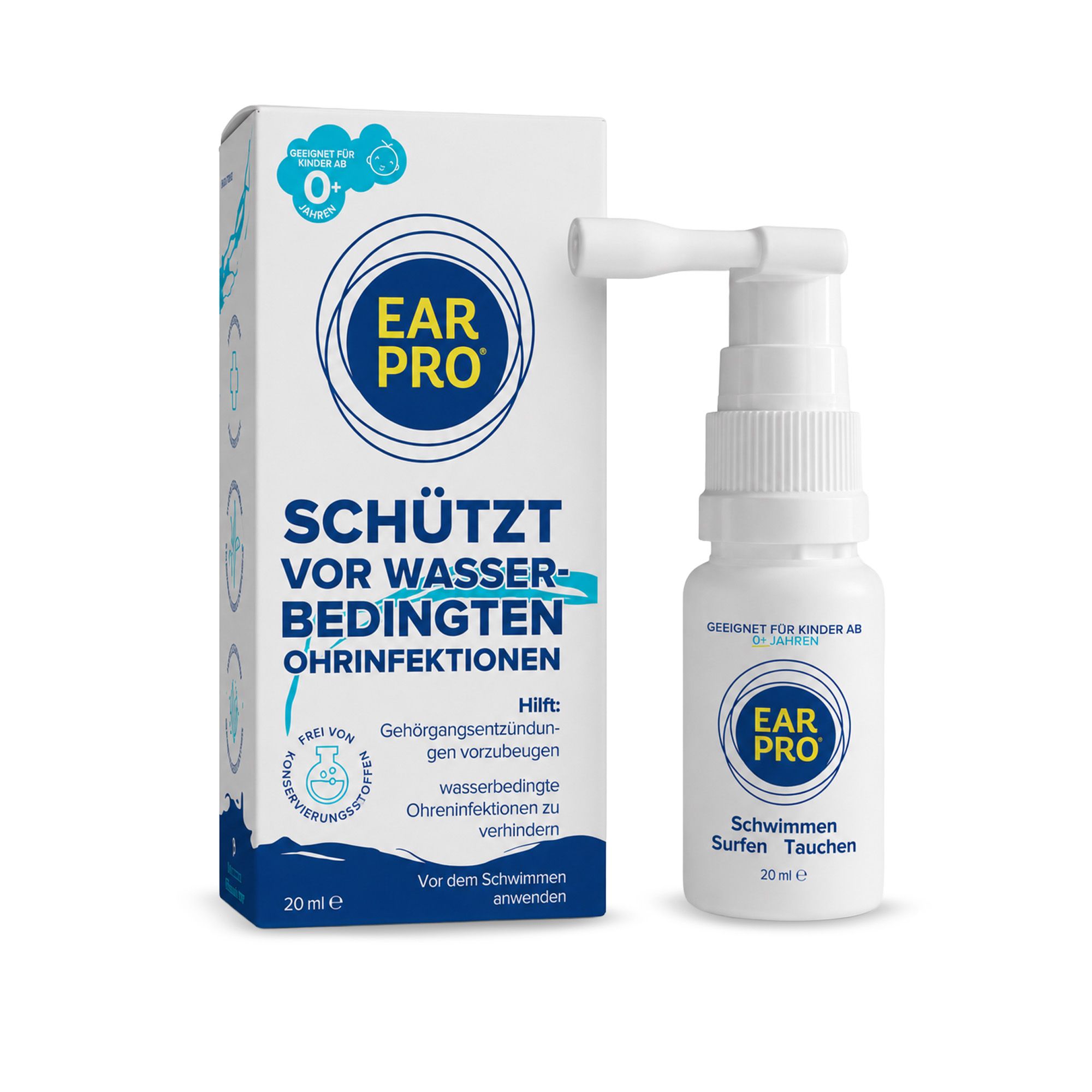 EAR Pro Ohrenspray Schutz Schwimmen Tauchen Surfen 20 ml Spray