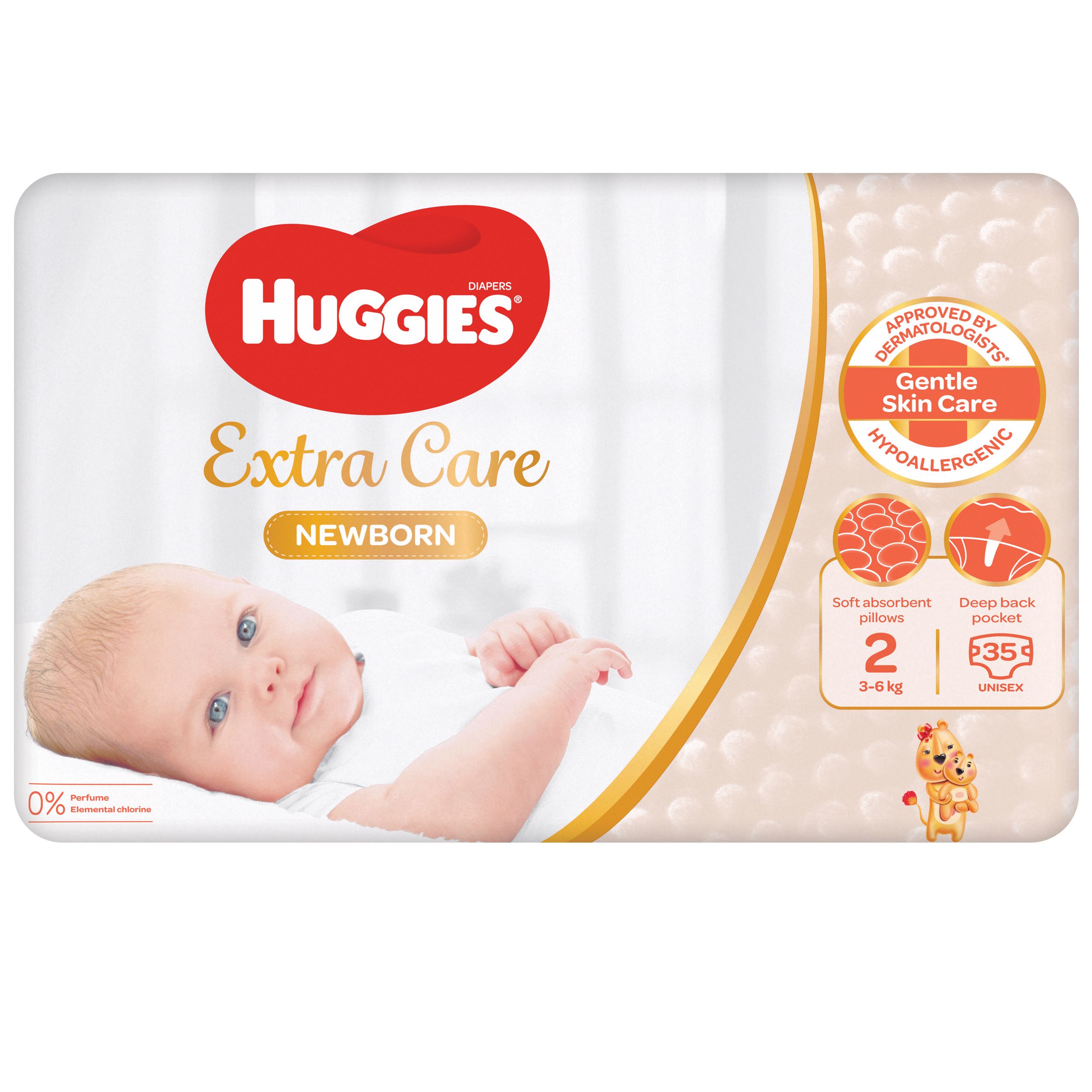 Huggies Newborn Babywindeln Windeln für Neugeborene Größe 2 (3-6 kg)