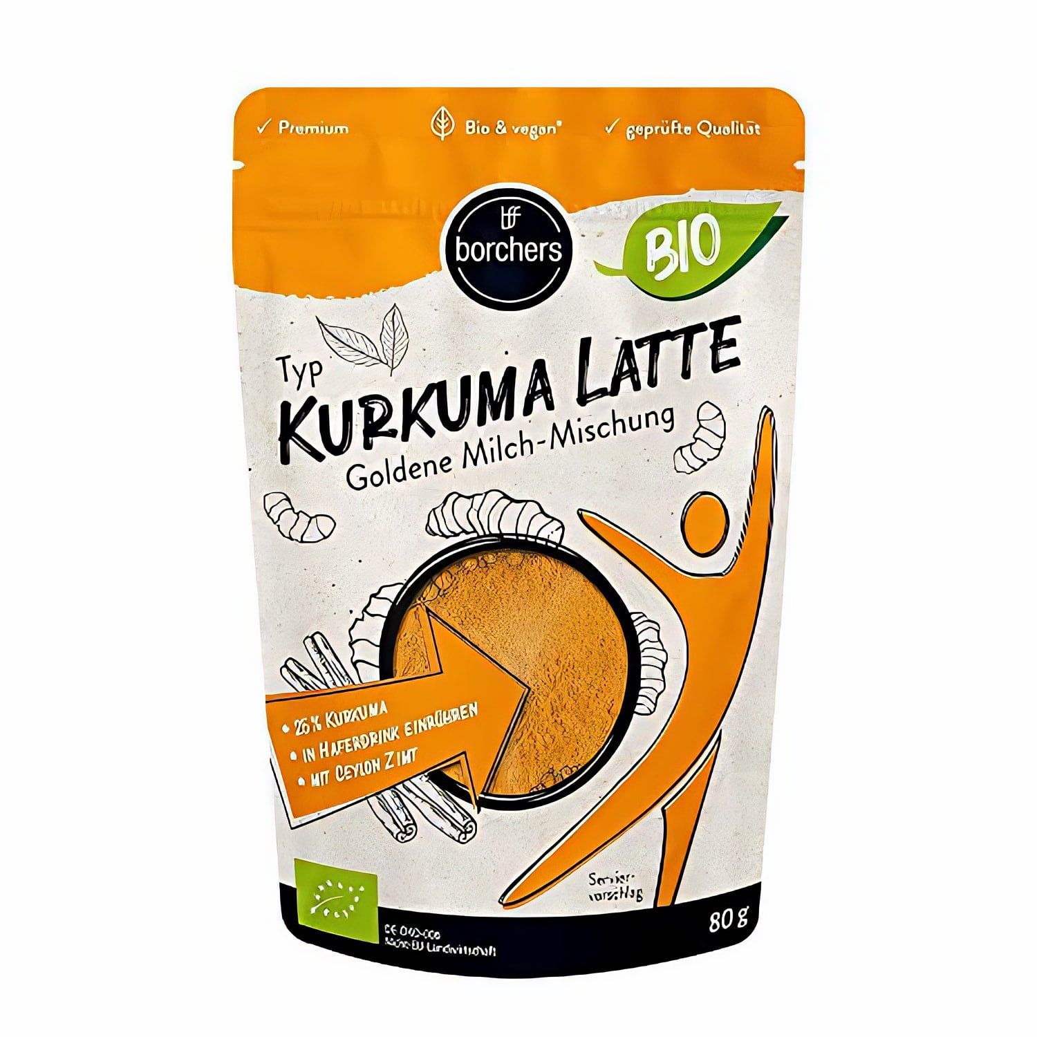 borchers Bio Kurkuma Latte - Goldene Milch-Mischung 80g 80 g