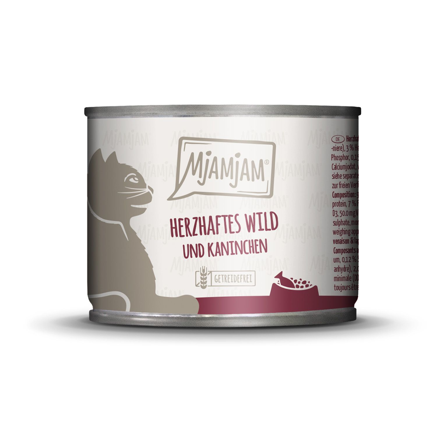 Mjamjam Katzenfutterdose mit Wild und Kaninchen, getreidefrei.