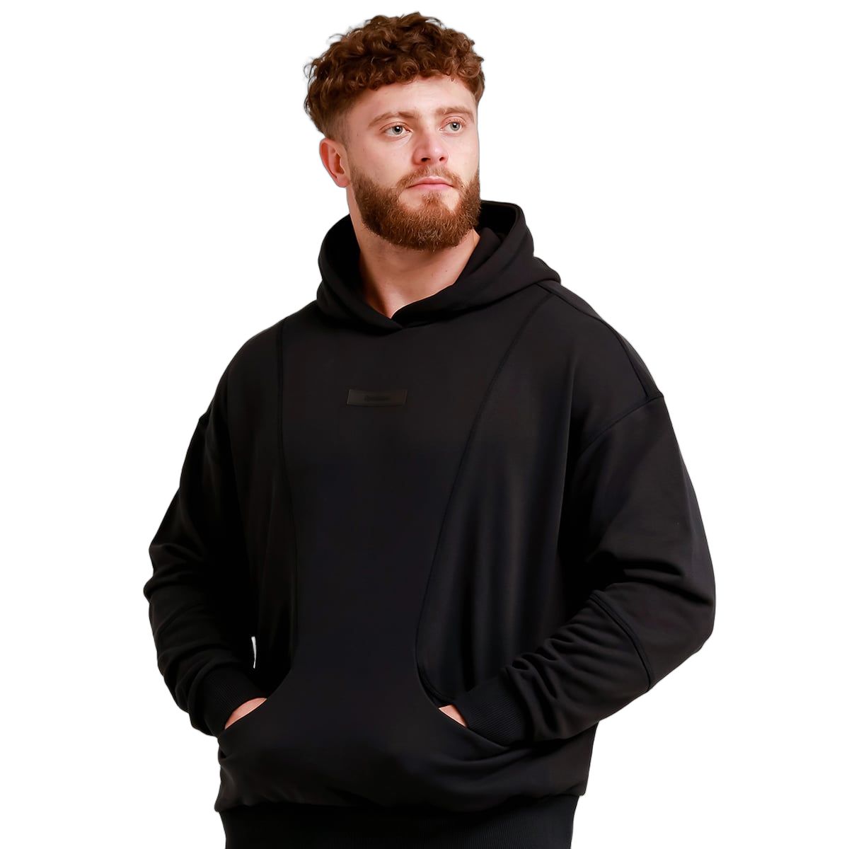 GymBeam Hoodie Herren Regular Fit mit Kapuze und Kängurutasche in Schwarz 1 St