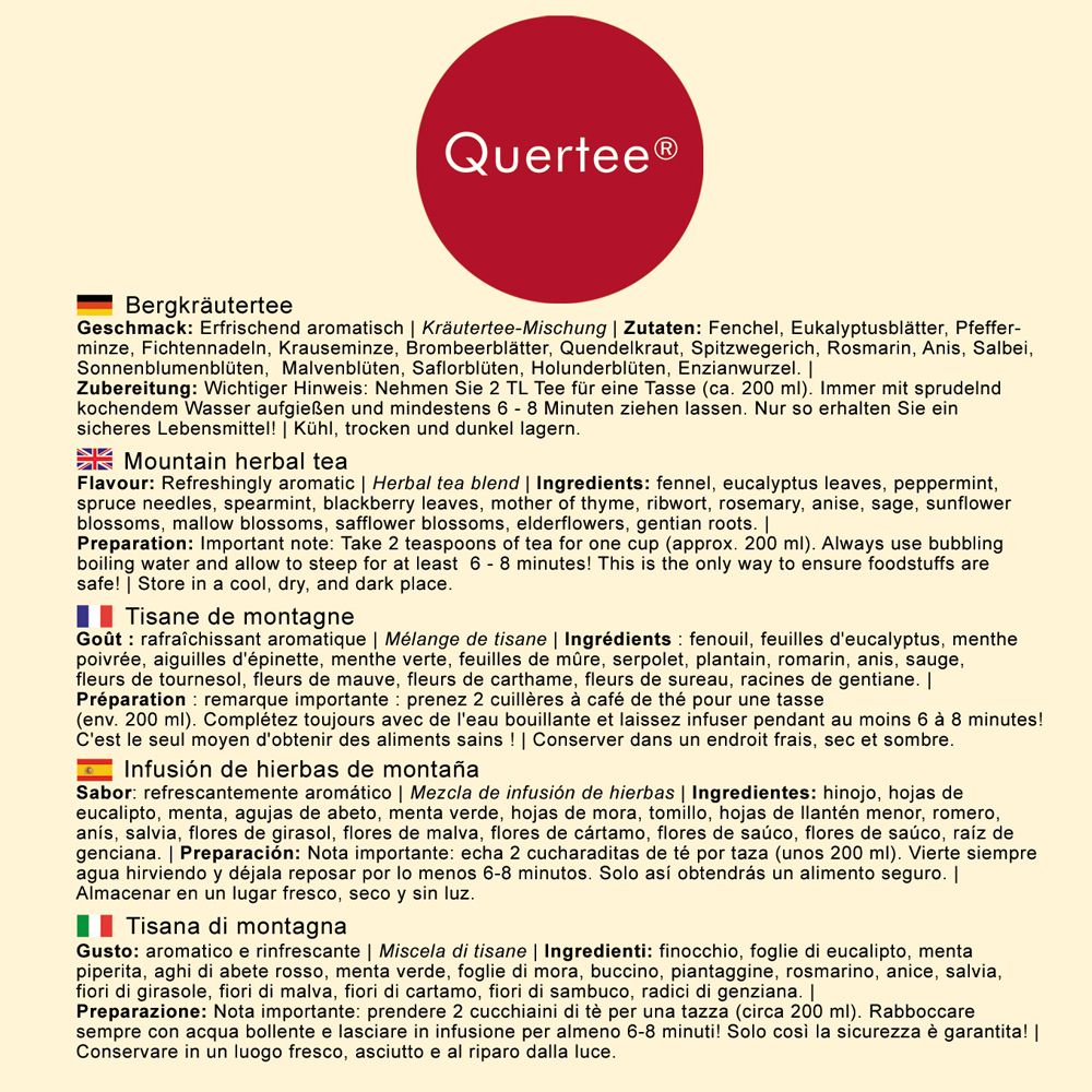 Quertee Basischer Bergkräutertee Kräutertee