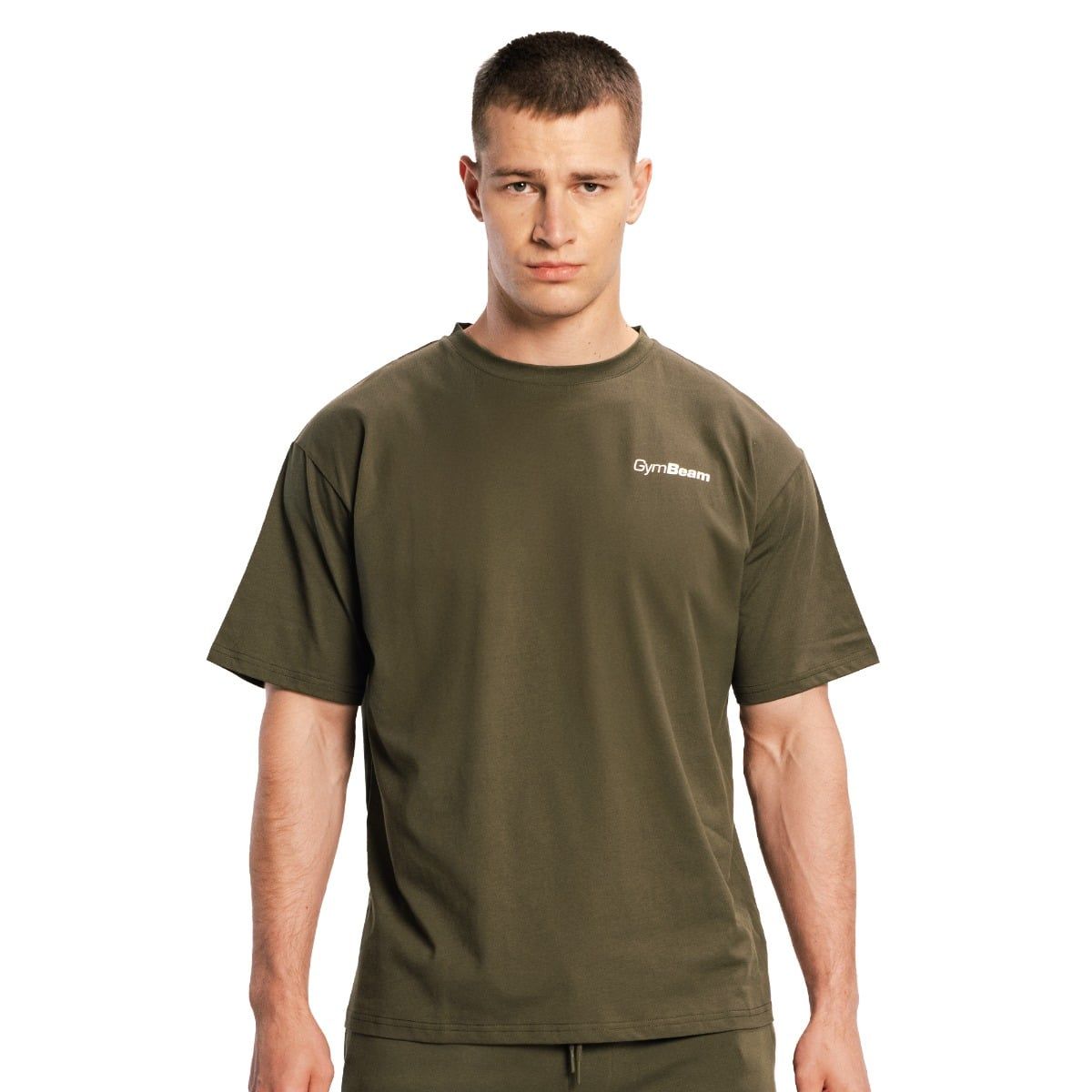 GymBeam T-Shirt Herren Oversized Kurzarm aus Baumwolle in Espresso 1 St