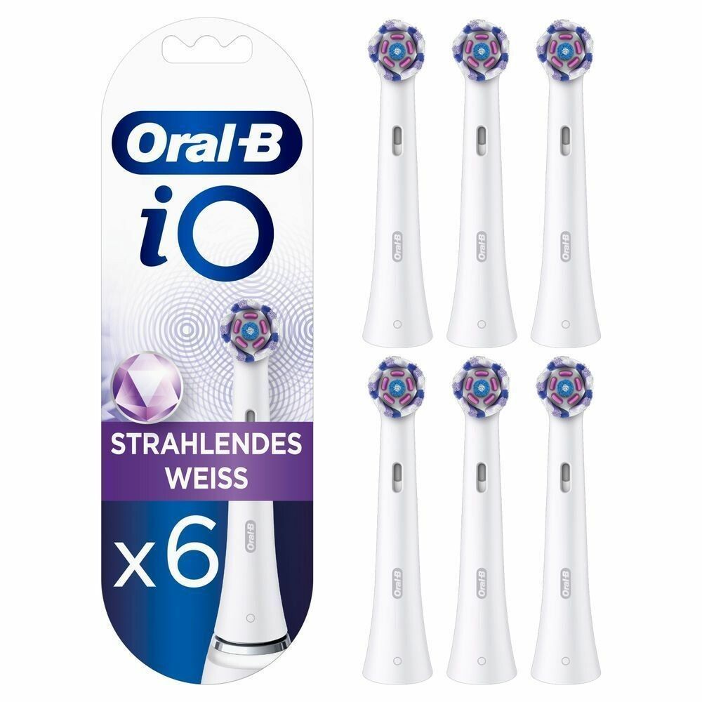 Oral-B iO Strahlendes Weiss Aufsteckbürsten für elektrische Zahnbürste, Briefkastenfähige Verpac