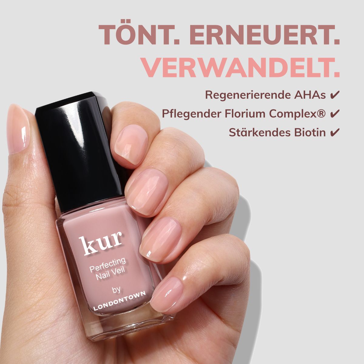 LONDONTOWN kur Nail Veil No.4 stärkende getönte Nagelpflege
