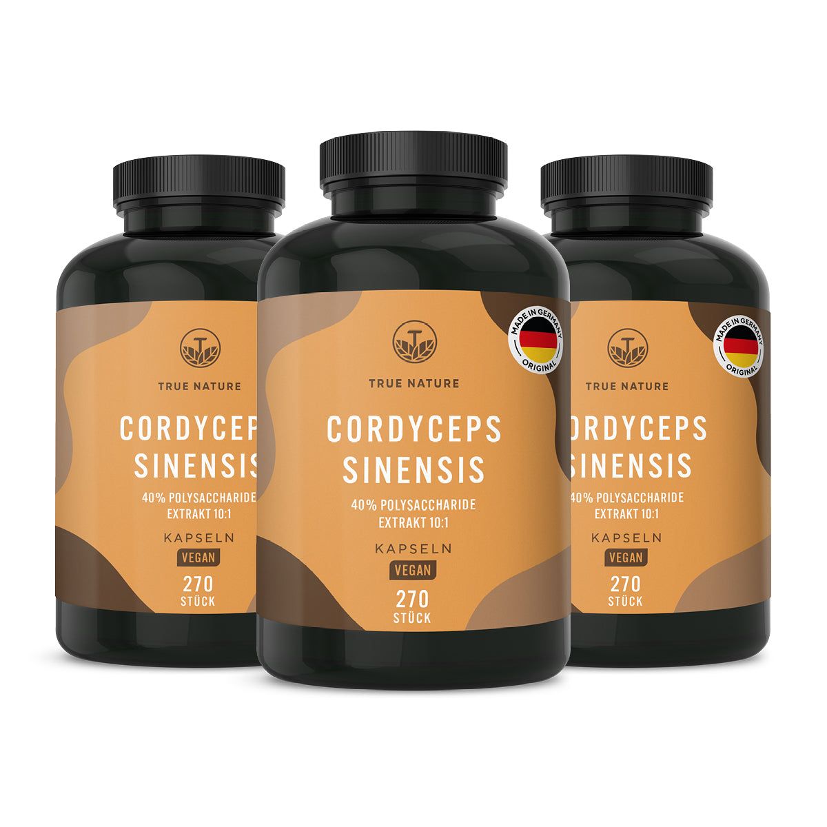 TRUE NATURE® Cordyceps Sinensis Kapseln 10:1 Extrakt - Vegan & Made in Germany