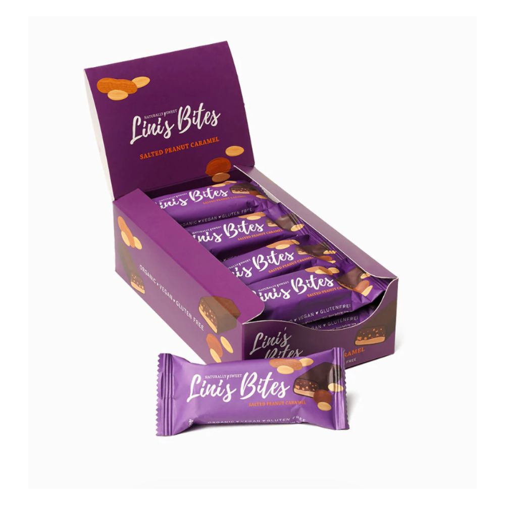 Lini's Bites Salted Peanut Caramel Bio Riegel Erdnuss 12x40 g