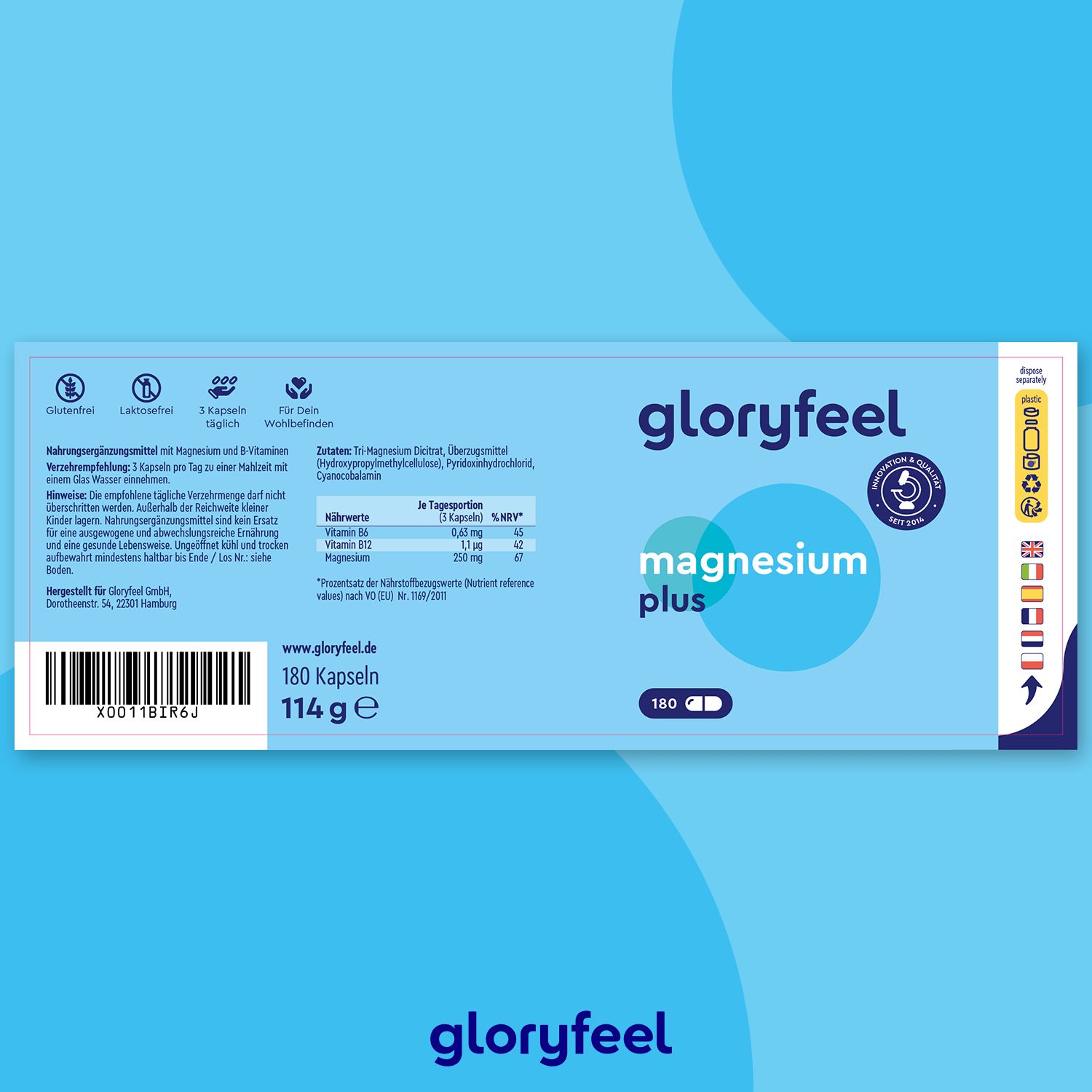 gloryfeel® Premium Magnesium Plus Kapseln 180 St