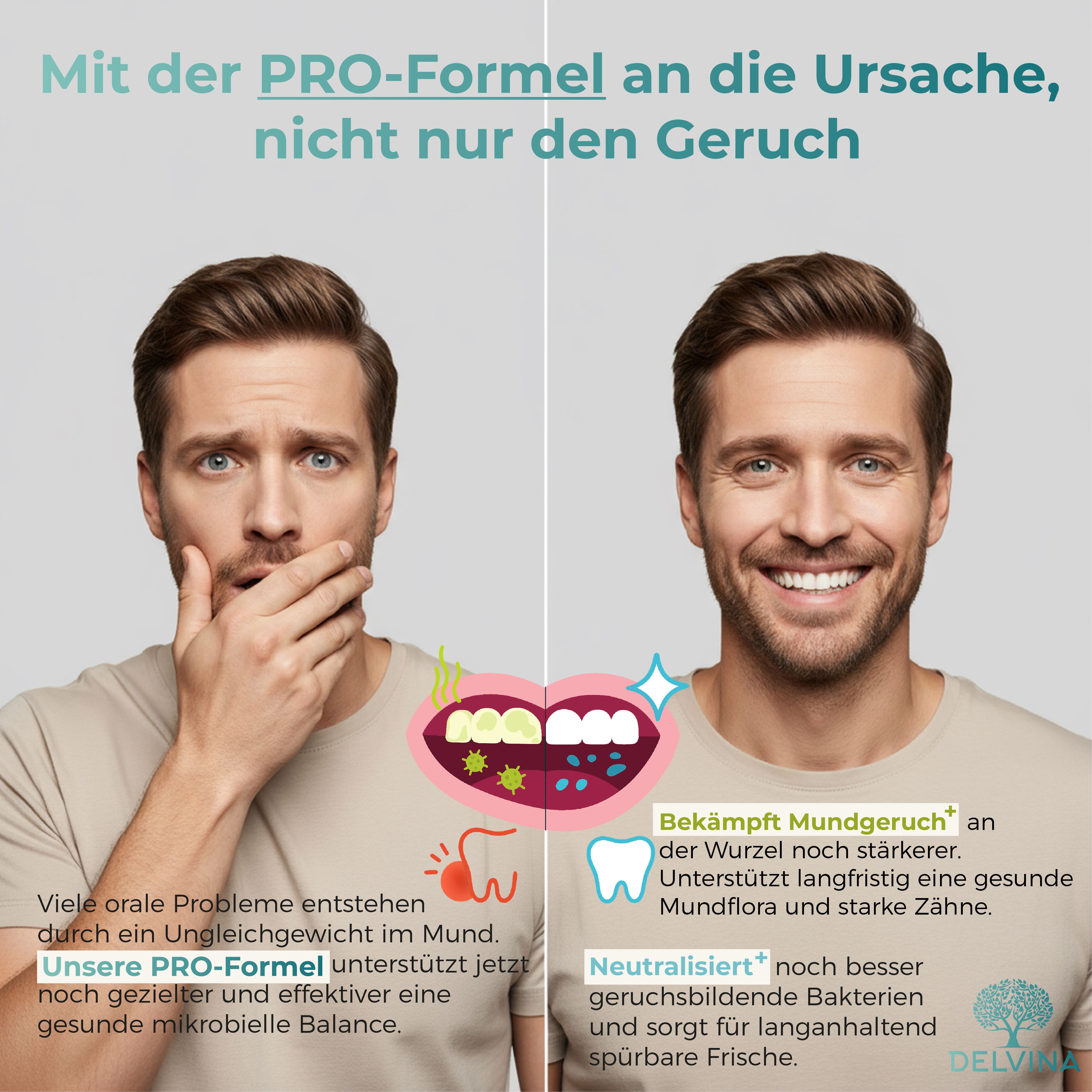 Delvina Mundflora PRO - Lutschtabletten gegen Mundgeruch (Minzgeschmack)