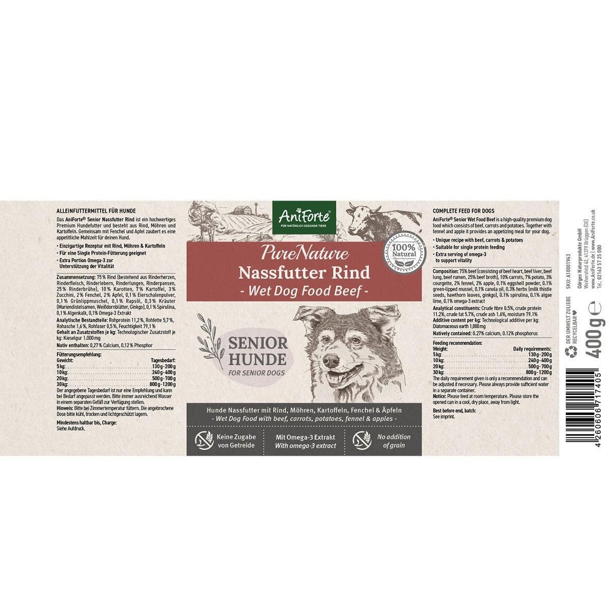 Aniforte Nassfutter SENIOR Rind