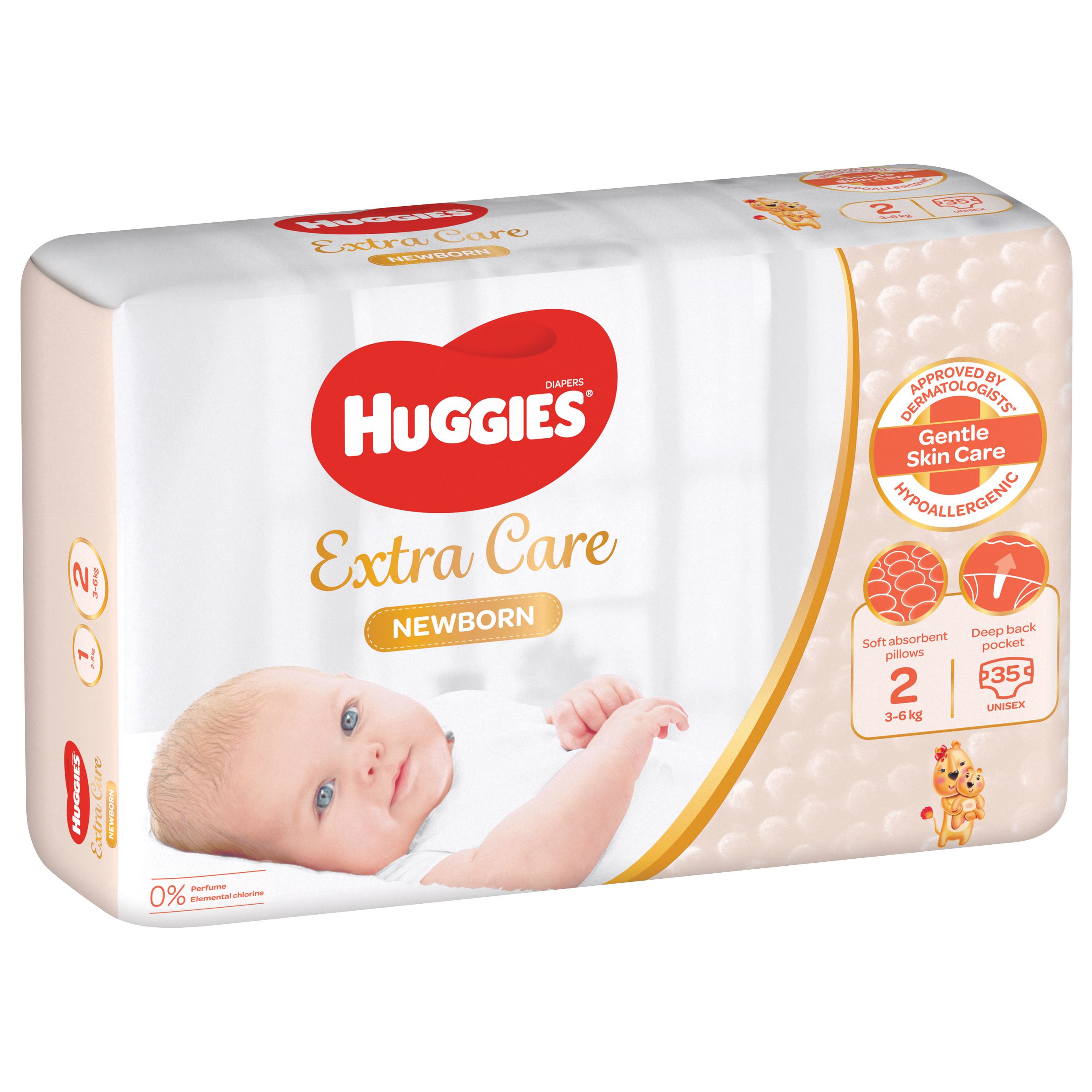 Huggies Newborn Babywindeln Windeln für Neugeborene Größe 2 (3-6 kg)