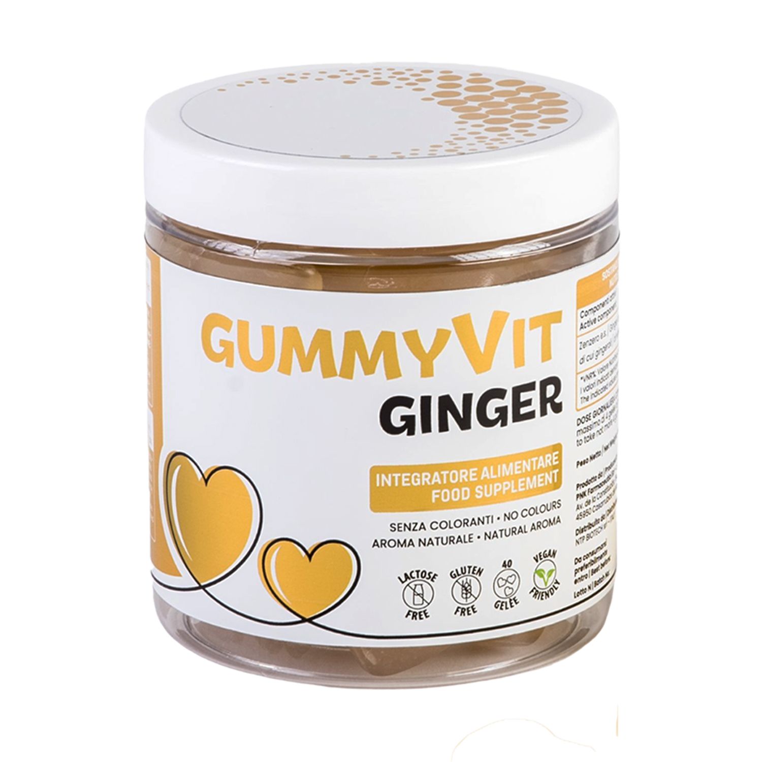 NTP Biotech Gummyvit Ginger – Gommose con Estratto di Zenzero per Nausea e Digestione – 40 Gummies