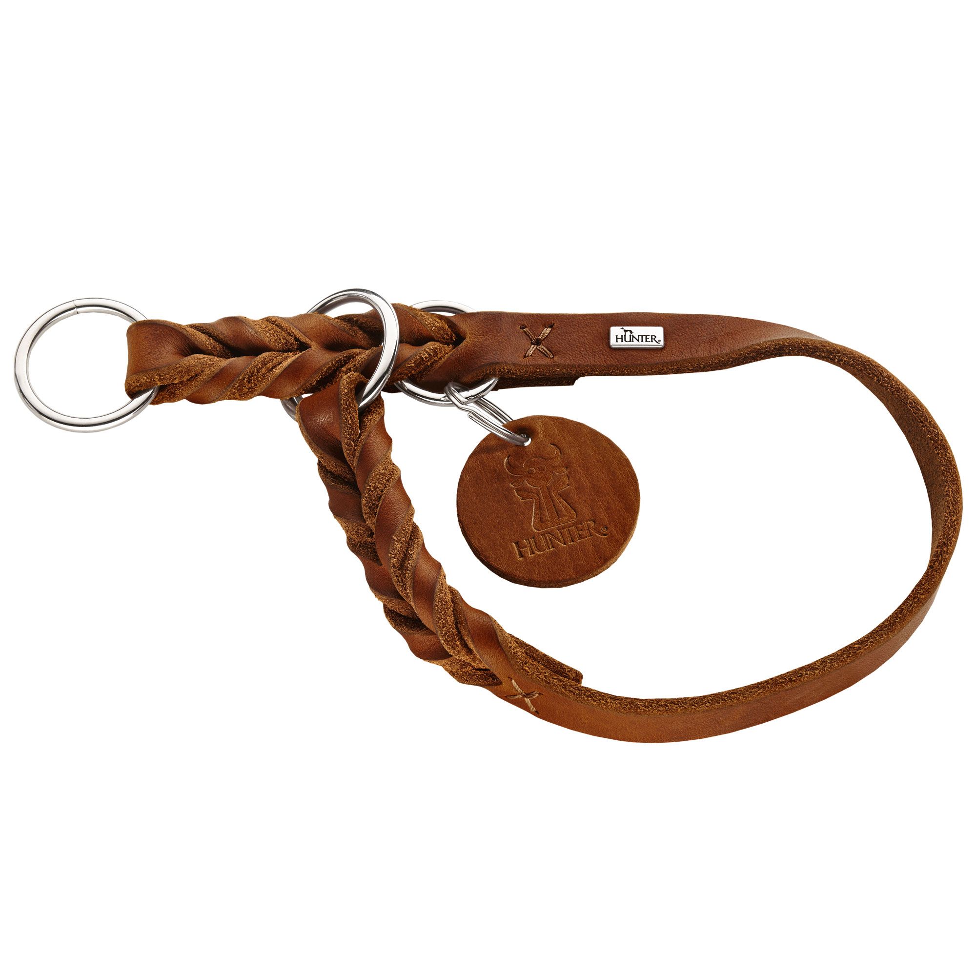 Hundehalsband - 50 cm - weiches - griffiges Softvollrindleder mit abgerundeten Kanten