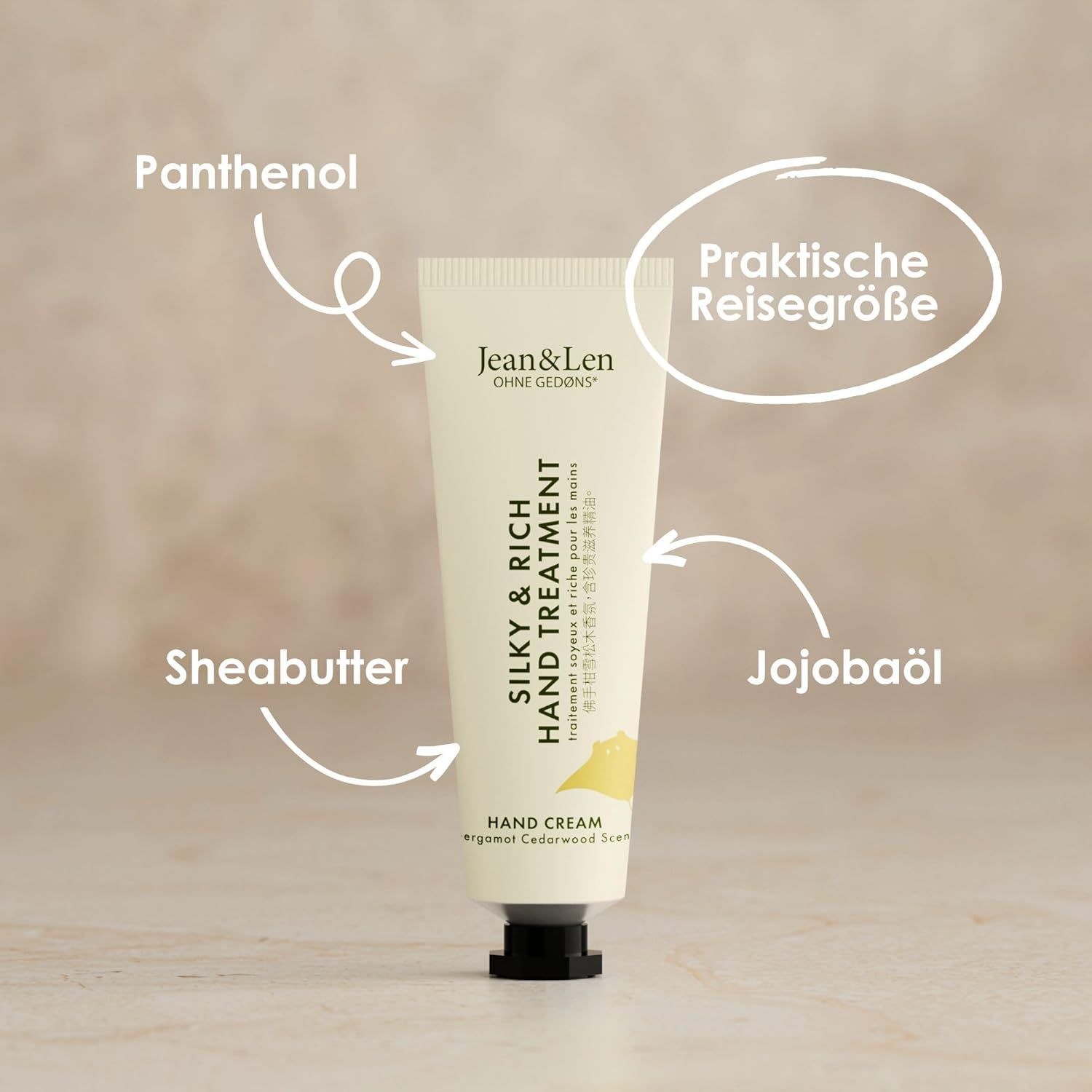 Jean & Len Mini Silky & Rich Hand Treatment Bergamot & Cedarwood Handcreme