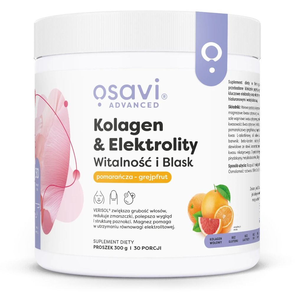 Osavi Collagen & Electrolytes Vitality and Glow, Orange-Grapefruit-Geschmack