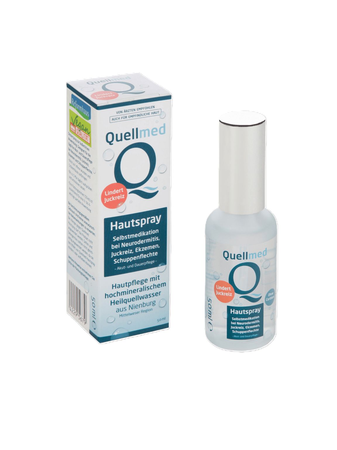 Quellmed Hautspray – Beruhigung und Feuchtigkeit für empfindliche Haut mit Heilquellwasser (50 ml)