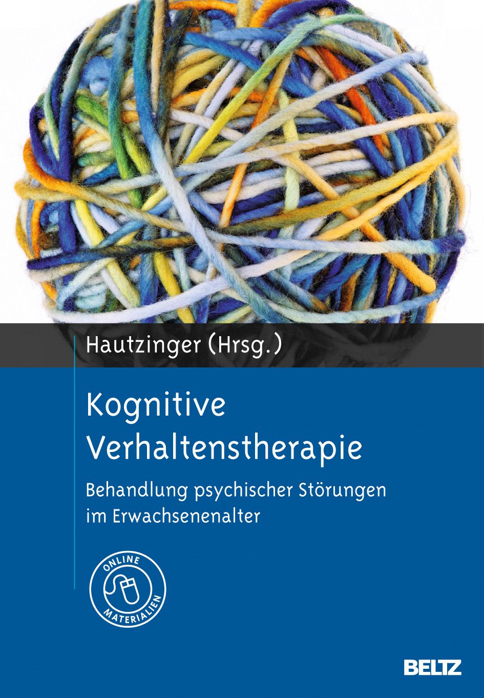 Buchcover: Kognitive Verhaltenstherapie. Titel, Autor, Verlag BELTZ. Hintergrund: Wollknäuel.