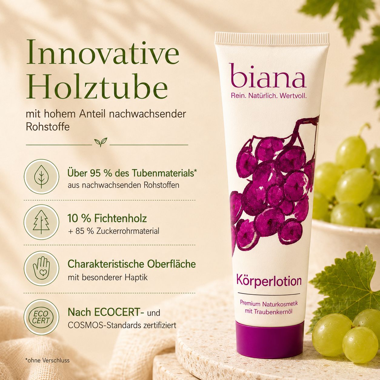 biana Körperlotion – Premium Naturkosmetik mit Traubenkernöl