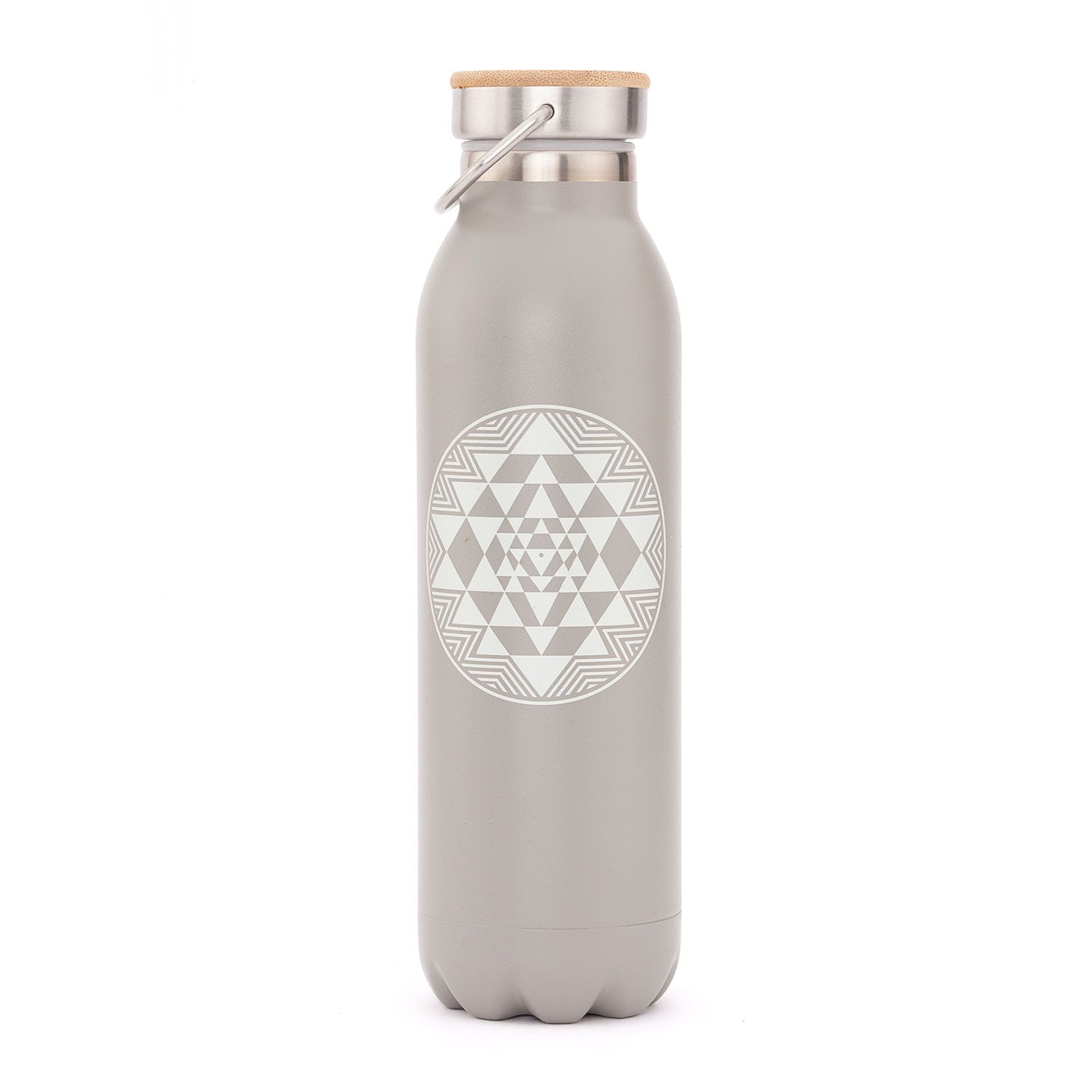 bodhi Isolier-Trinkflasche 600 ml, Edelstahl Yantra, matt-grau