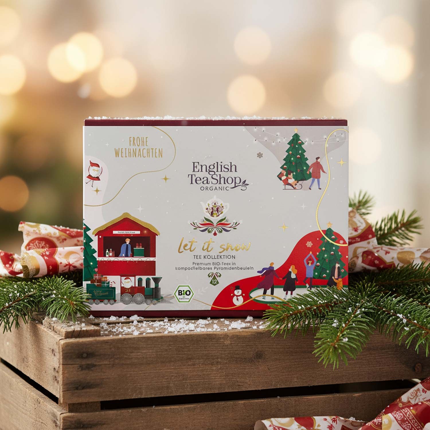 ETS - Teegeschenk "Let it snow", BIO, 12 Pyramiden-Beutel