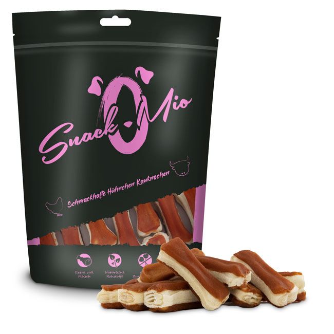 SnackOMio - Schmackhafte Hühnchen Kauknochen