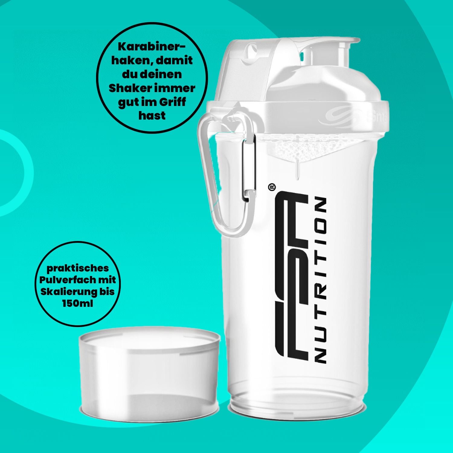FSA NUTRITION Protein Shaker mit Pulverfach