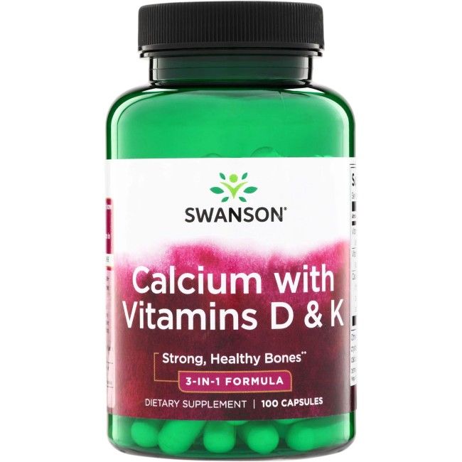 Swanson Kalzium mit Vitamin D und K 100 Pc