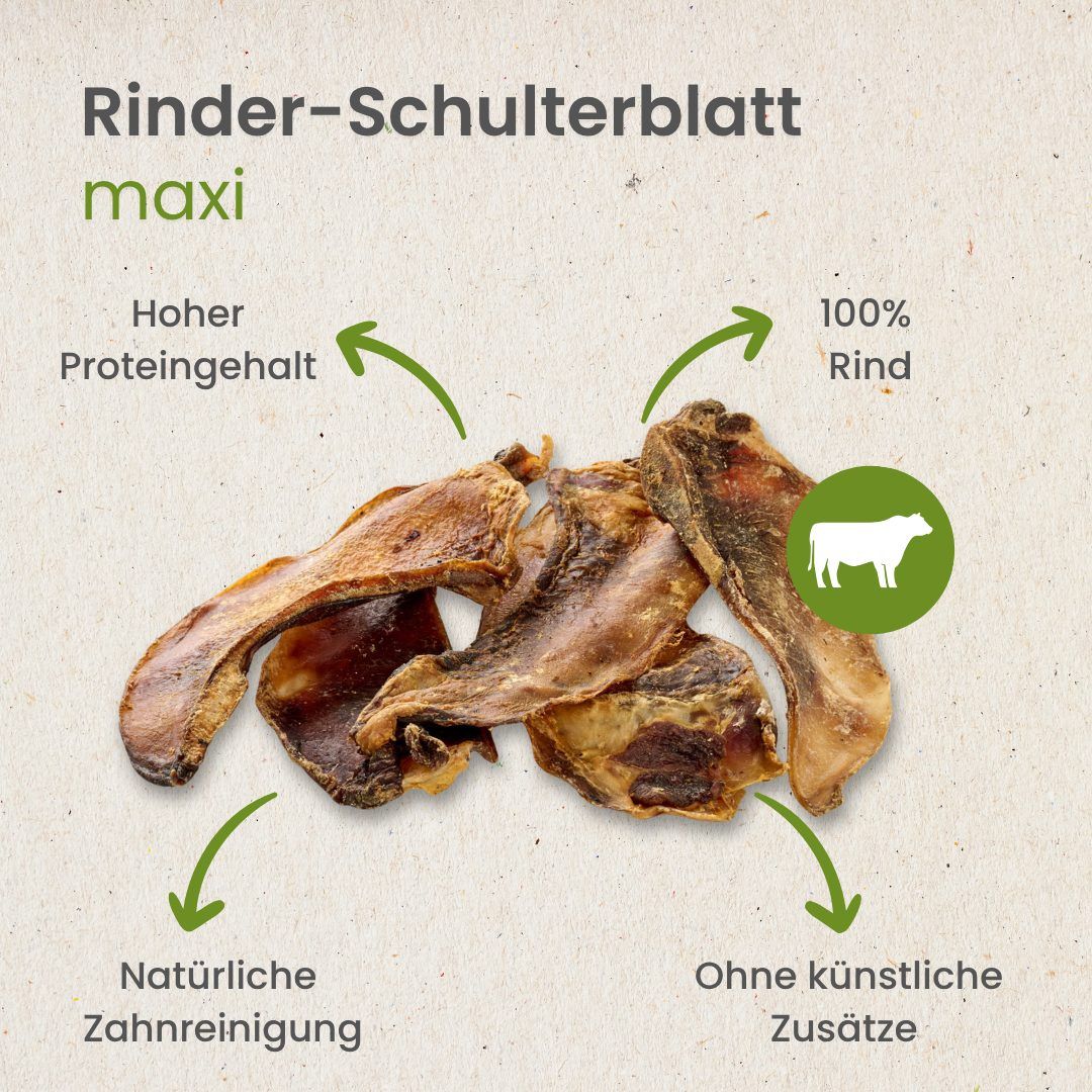 Rinder-Schulterblatt maxi: Hoher Proteingehalt, 100% Rind, natürliche Zahnreinigung, ohne Zusätze.