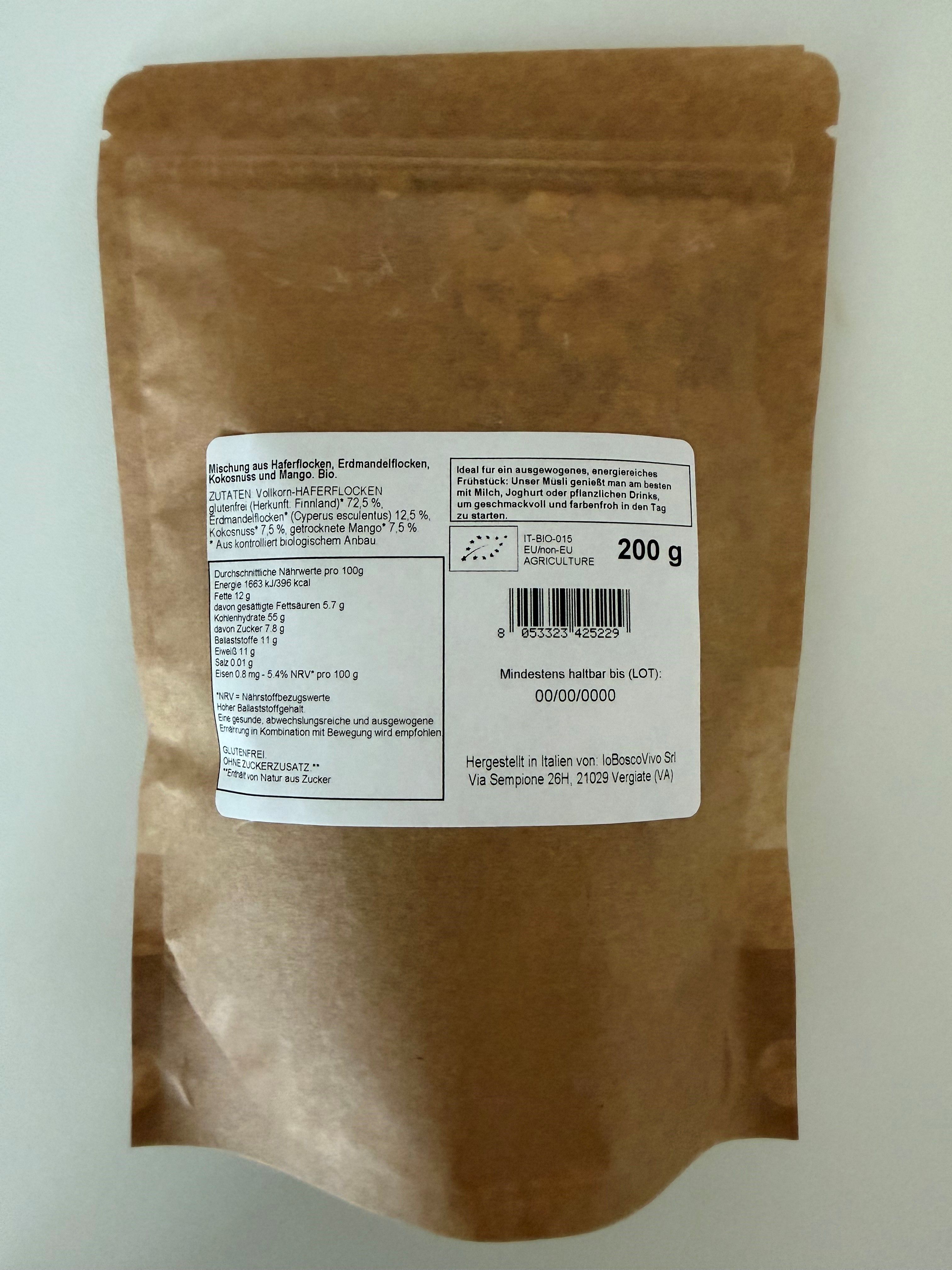 IoBoscoVivo Bio-Knuspermüsli Mango & Kokos, glutenfrei, ohne Zuckerzusatz