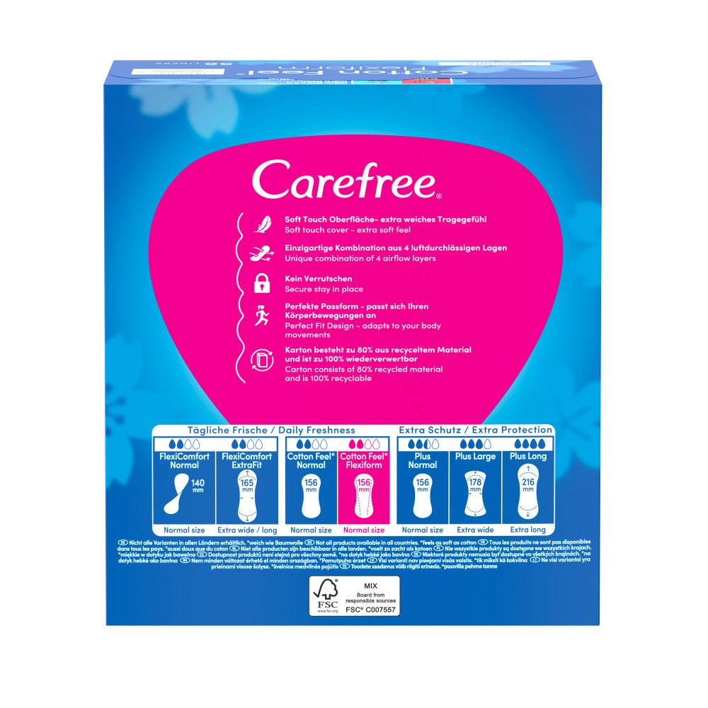 Carefree - Slipeinlagen "Cotton Feel Flexiform" ohne Duft - 280 St.