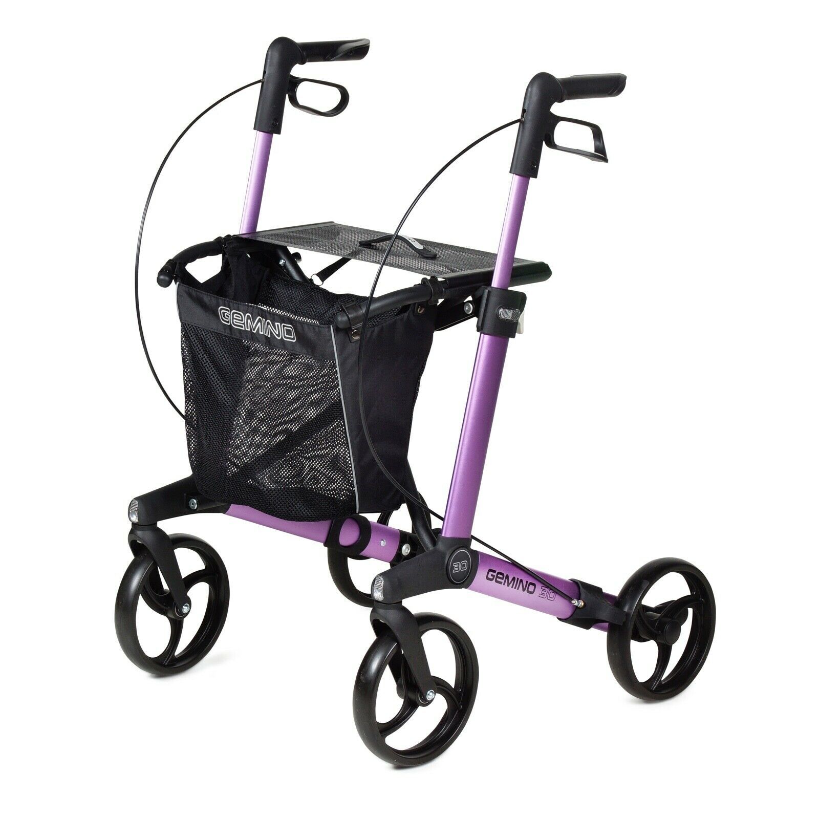 Leichtgewicht-Rollator Gemino 30 in pink mit 62 cm Sitzhöhe